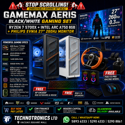 Gamemax AERIS Black/White GAMING SET