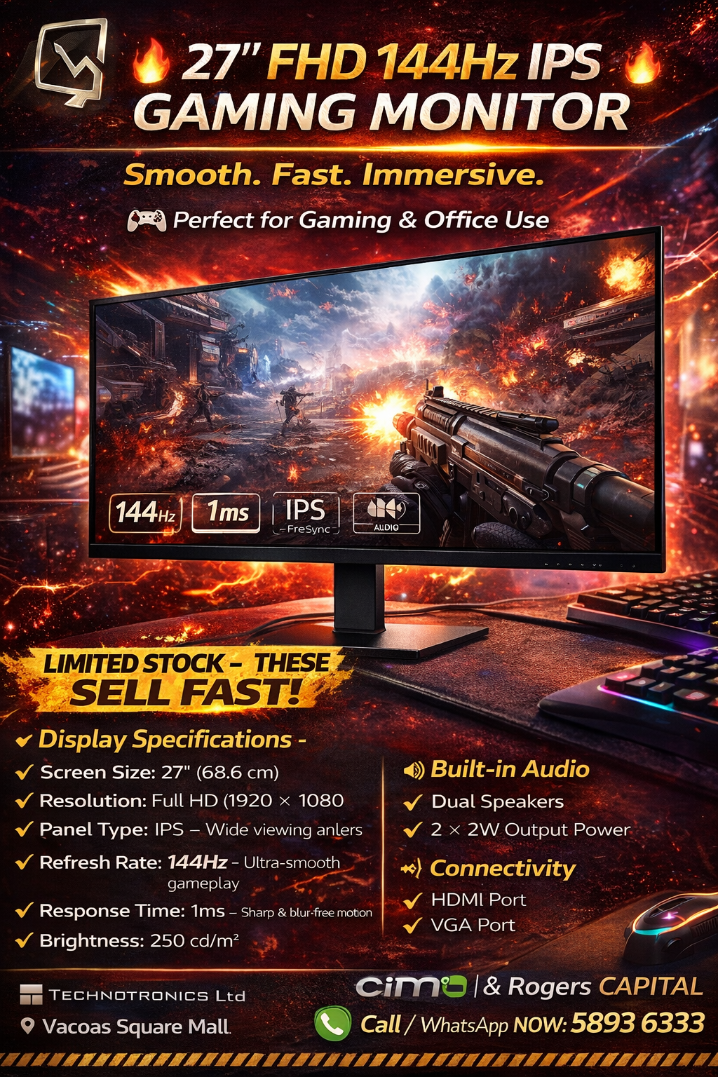 Acer 27” EK271 P6 144Hz IPS GAMING MONITOR