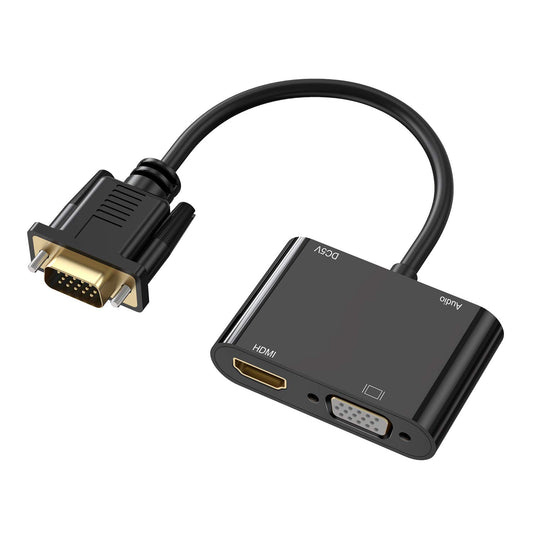 VGA to HDMI + VGA Converter