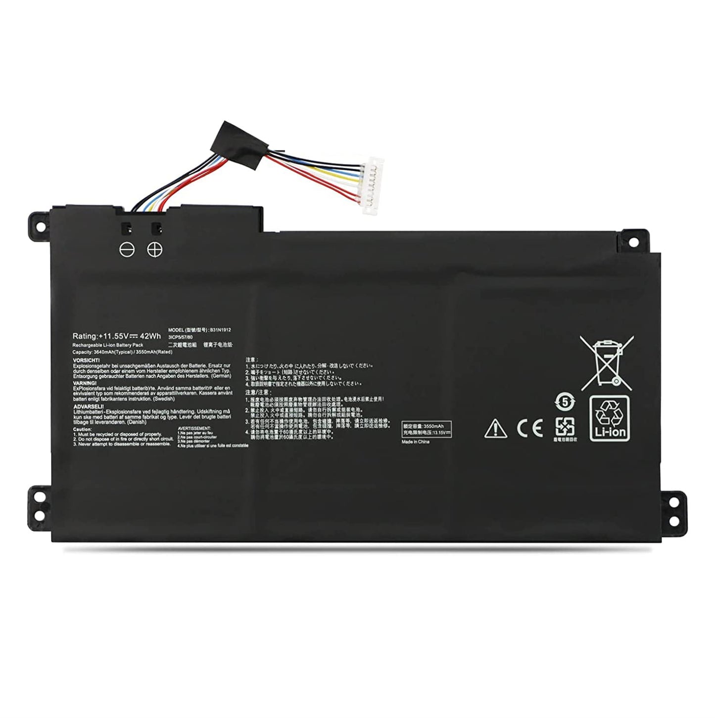 B31N1912 Laptop Battery Replacement for ASUS VivoBook asus 14 E410M E410MA L410M L410MA E410KA F414MA E510MA E510KA L510MA R522MA L410MA L410MA-BV058TS L510ma-wb04 E510KA-EJ033TS 11.55V 42Wh