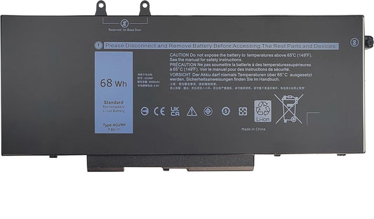 4GVMP Laptop Battery for Dell Latitude 5400 5500 5410 5510 E5400 E5500 Inspiron 7590 7591 7791 2-in-1 Precision 3540 3550 Series P84F P84F001 P42E P42E001 P98G001 P80F001 RF7WM C5GV2 H82T6 7.6V 68Wh