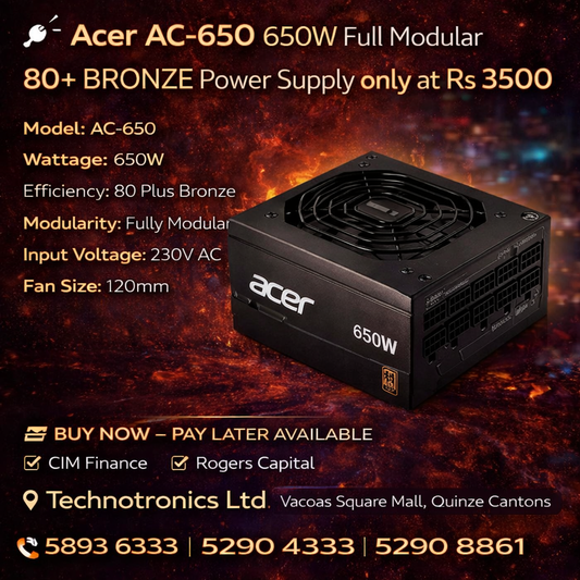 Acer AC-650 650W Full Modular 80+ Bronze Power Supply