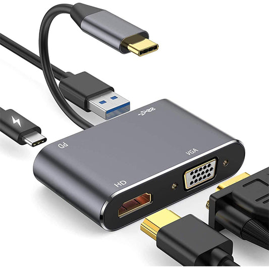 USB C to HDMI VGA Adapter USB Type C to VGA HDMI Adapter Convertor