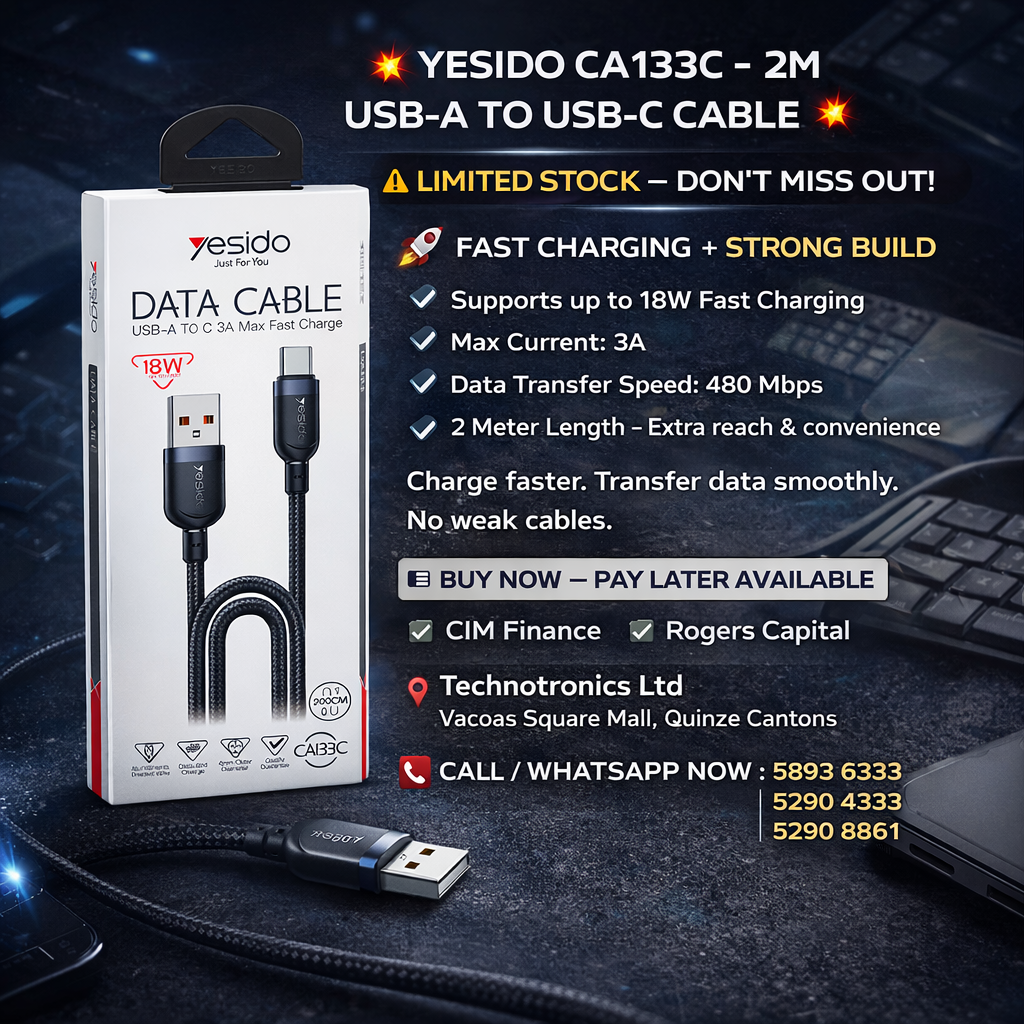 YESIDO CA133C β 2M USB-A TO USB-C CABLE
