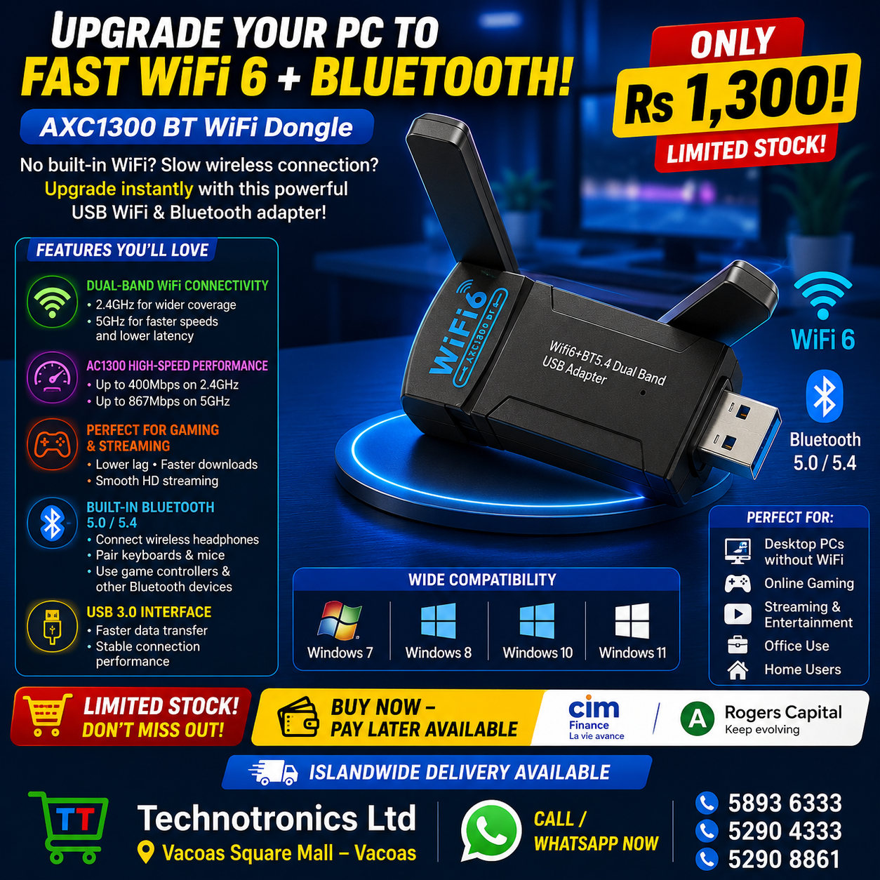 Wifi and Bluetooth DOngle AXC1300