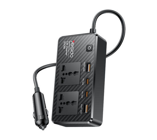 VC07 12V To 240V Incependent Switch Multiple Protections USB QC3.0+TC PD Fast Charging Car Inverter