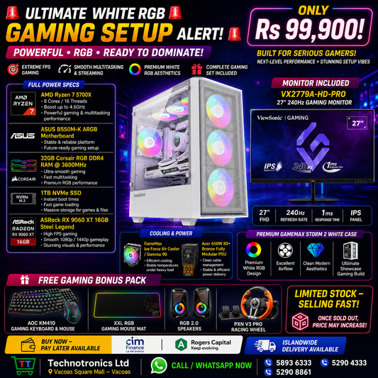 GAMEMAX Storm 2 White Gaming Set