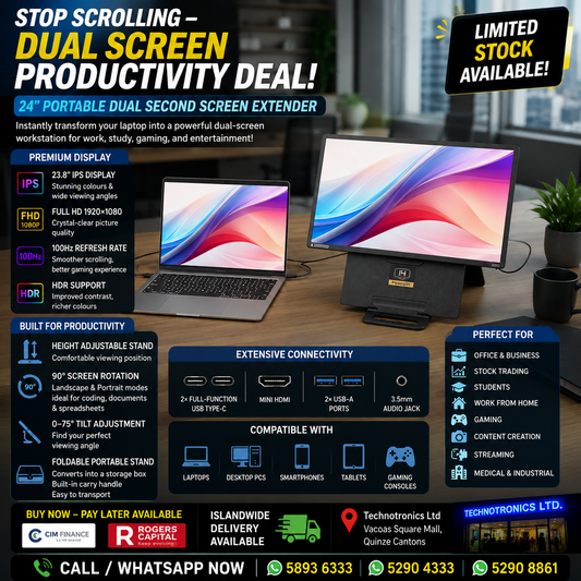 NEW 24" PORTABLE DUAL SECOND SCREEN EXTENDER