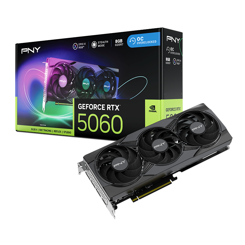 PNY GeForce RTX™️ 5060 8GB (Triple Fans, GDDR7)