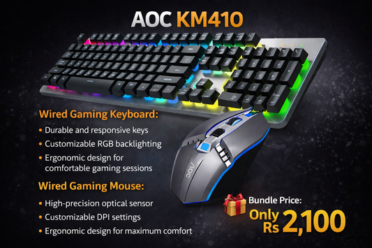 AOC KM410 Wired Gaming Keyboard & M0use