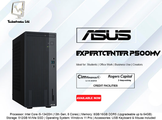 ASUS ExpertCenter P500MV | Processor: Intel Core i5-13420H | Memory: 8GB / 16GB DDR5 | Storage: 512GB NVMe SSD
