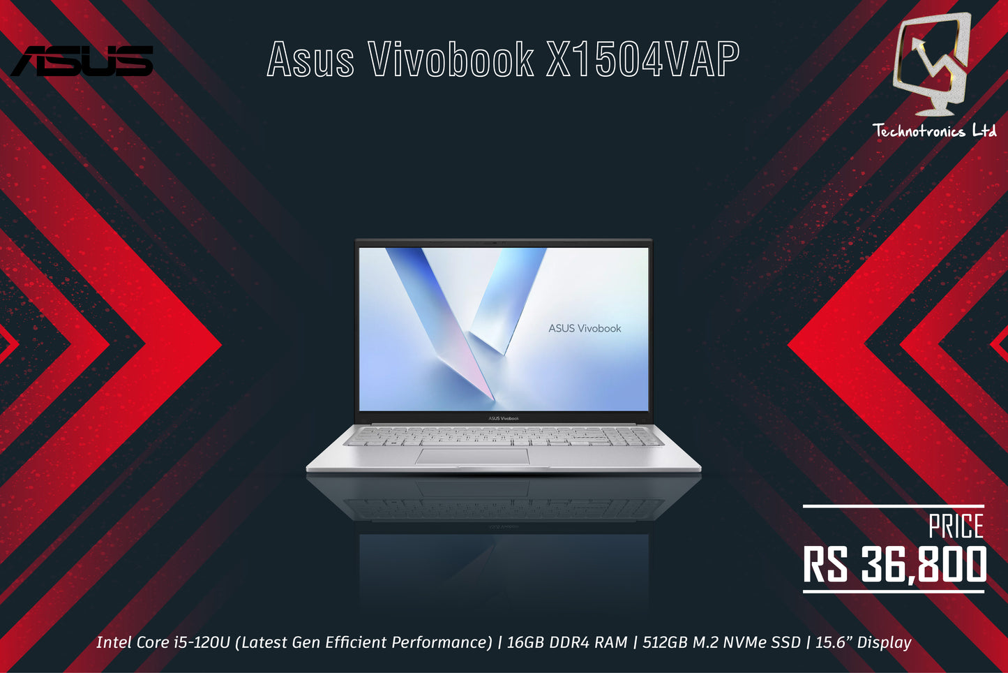Asus Vivobook X1504VAP | Intel Core i5-120U | 16GB DDR4 RAM | 512GB M.2 NVMe SSD