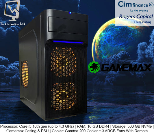 Processor: Core i5 10th gen (up to 4.3 GHz) | RAM: 16 GB DDR4 | Storage: 500 GB NVMe