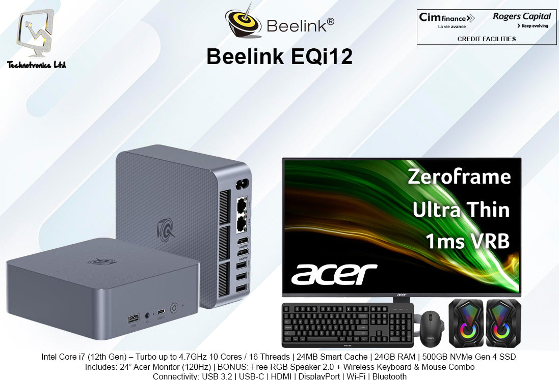 Beelink EQi12 Set | Intel Core i7 (12th Gen) | 24GB RAM | 500GB NVMe Gen 4 SSD