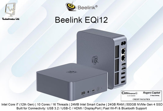 Beelink EQi12 | Intel Core i7 (12th Gen) | 24GB RAM | 500GB NVMe Gen 4 SSD
