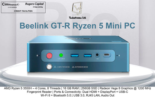 Beelink GT-R Ryzen 5 Mini PC | AMD Ryzen 5 3550H | 16 GB RAM | 256GB SSD
