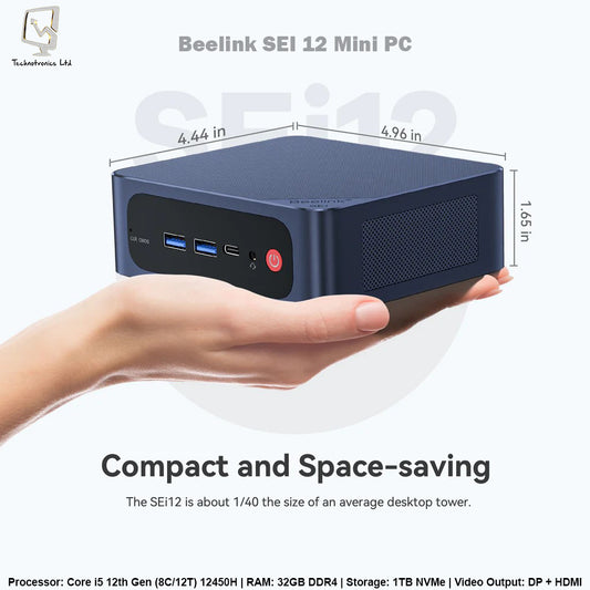 Beelink SEI 12 Mini PC | Core i5 12th Gen | RAM: 32 GB | Storage: 1TB NVMe