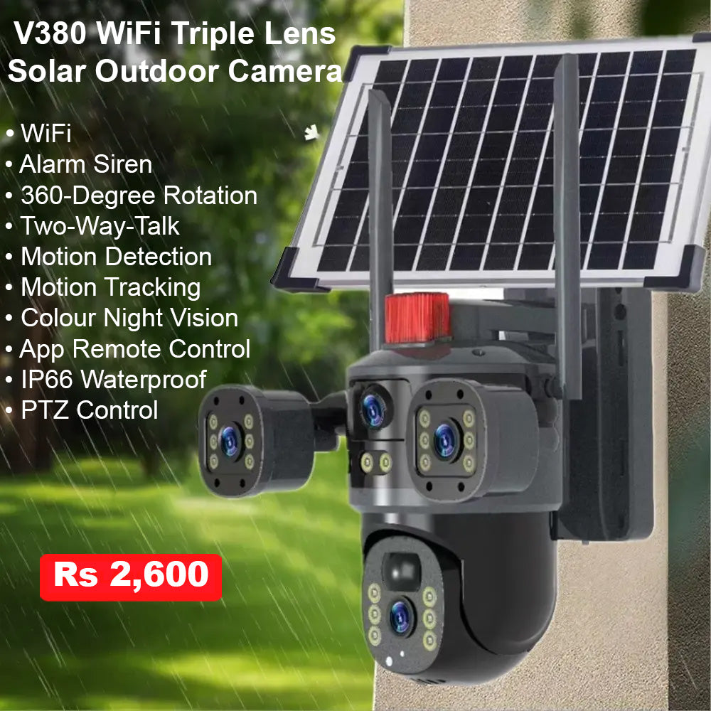 V380 Triple View Solar WiFi Camera