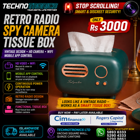 RETRO RADIO SPY CAMERA TISSUE BOX – SMART & DISCREET!