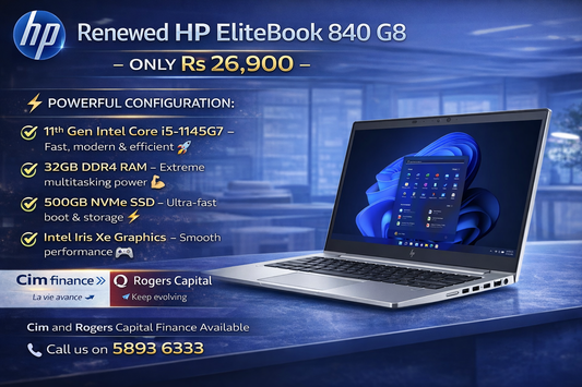 Renewed HP EliteBook 840 G8- Core i5 11th Gen , 32 GB ram, 500 GB Nvme
