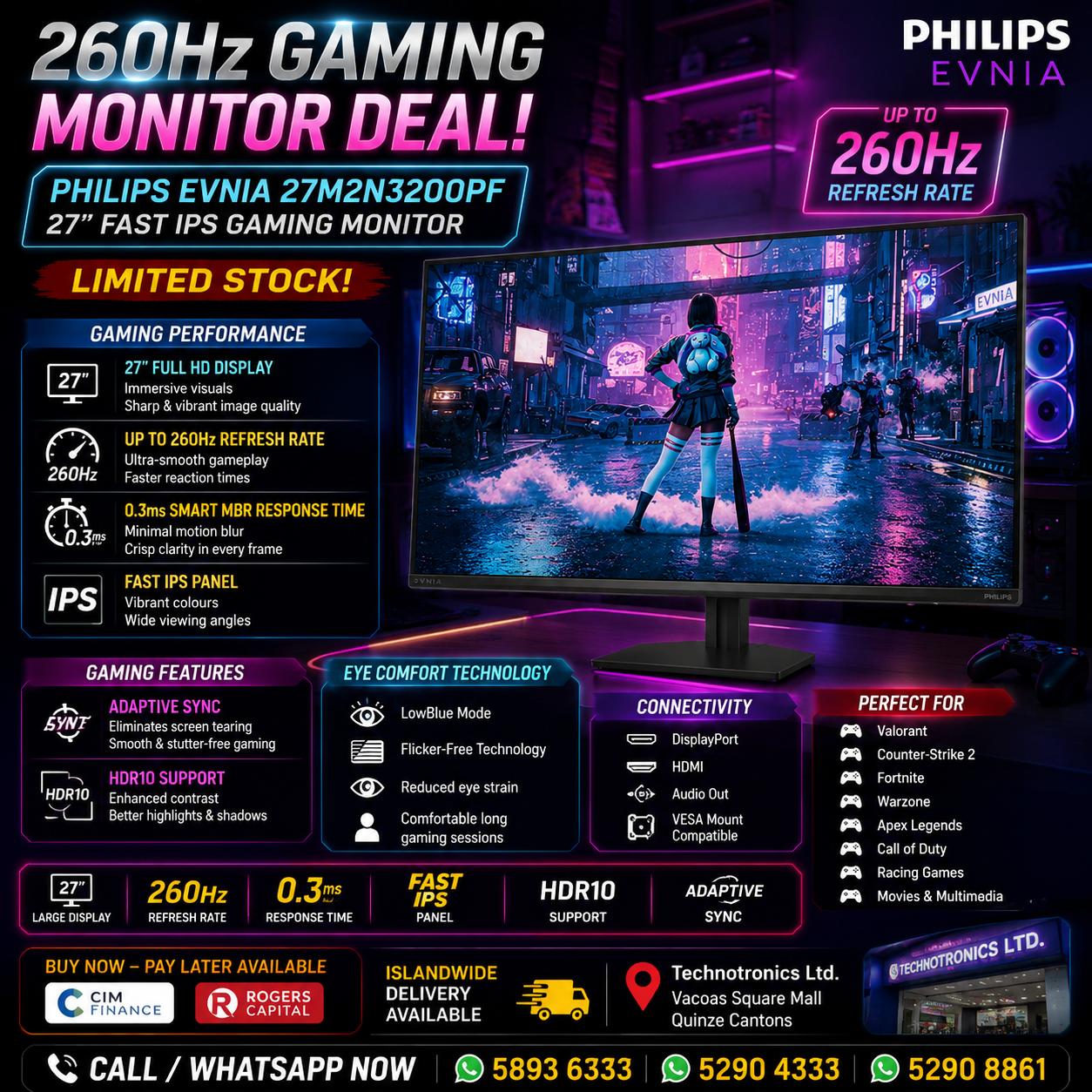 Philips Evnia 27M2N3200PF 27-inch Gaming Monitor