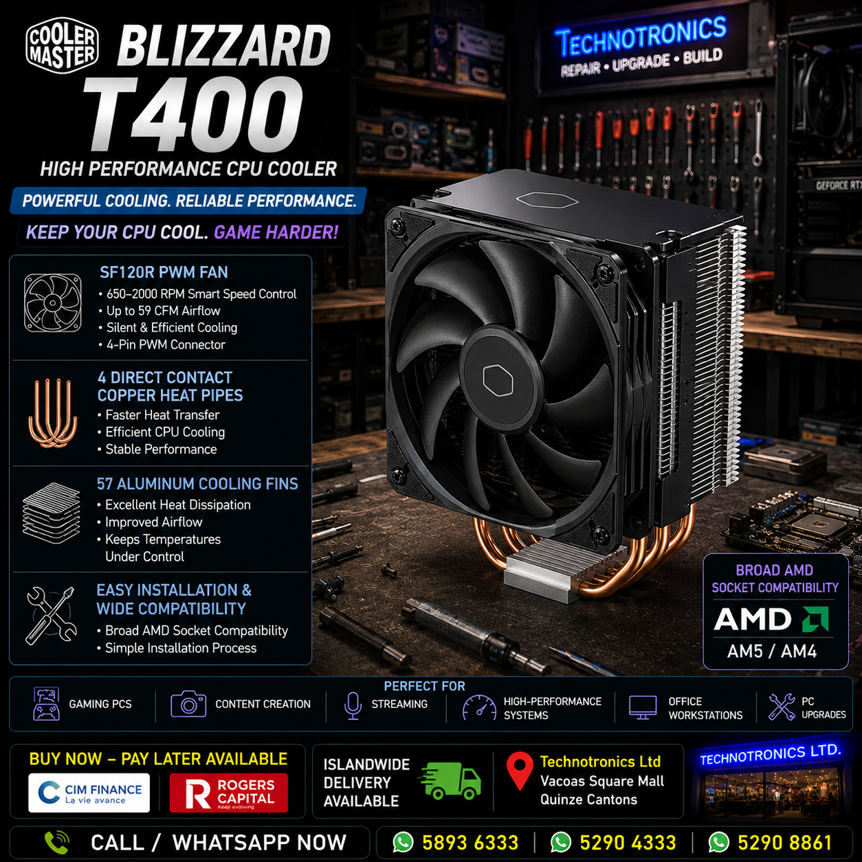 COOLER MASTER BLIZZARD T400 AMD CPU COOLER