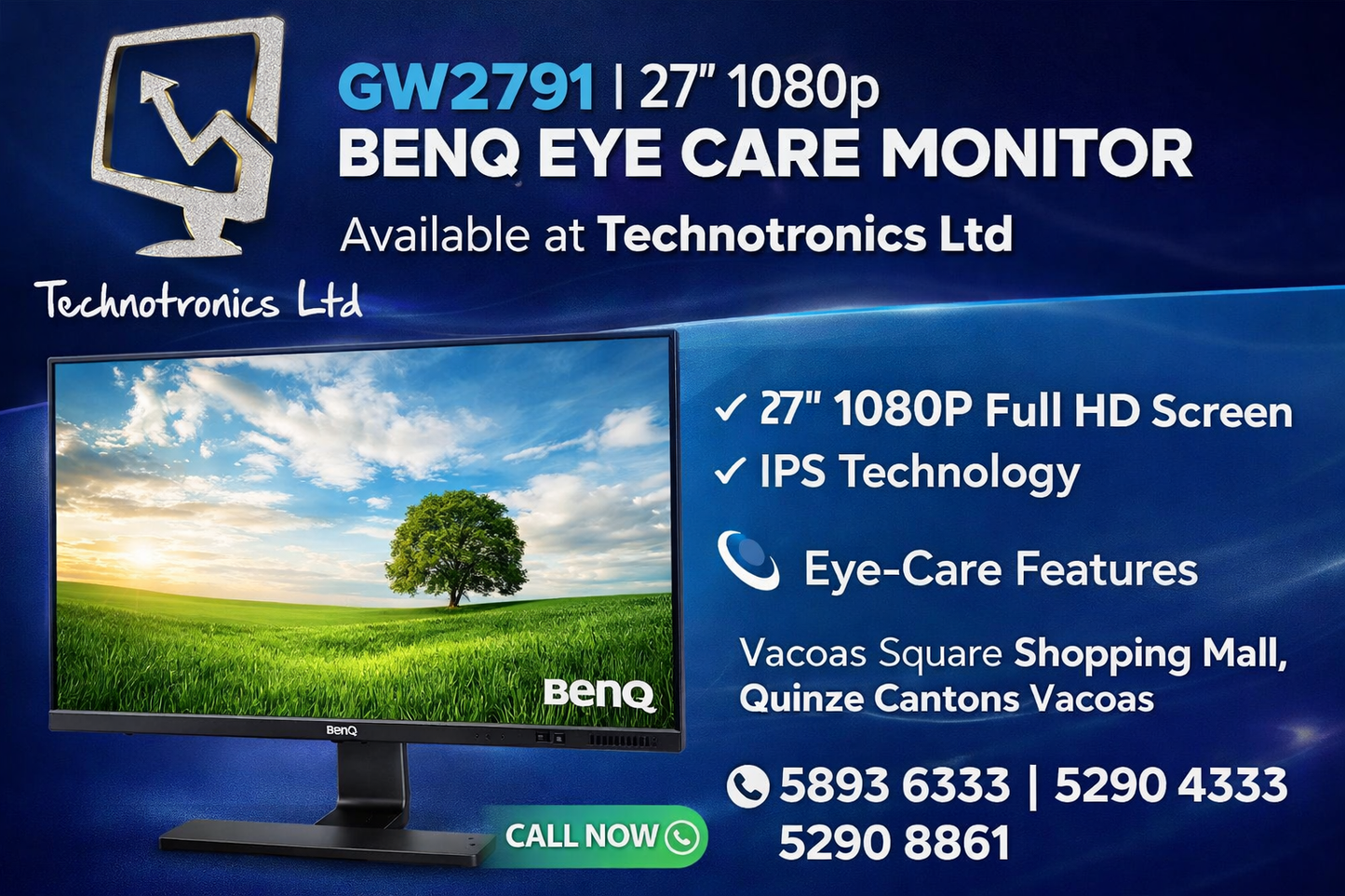 Monitor BenQ GW2791 | 27β 100Hz Eye-Care Monitor
