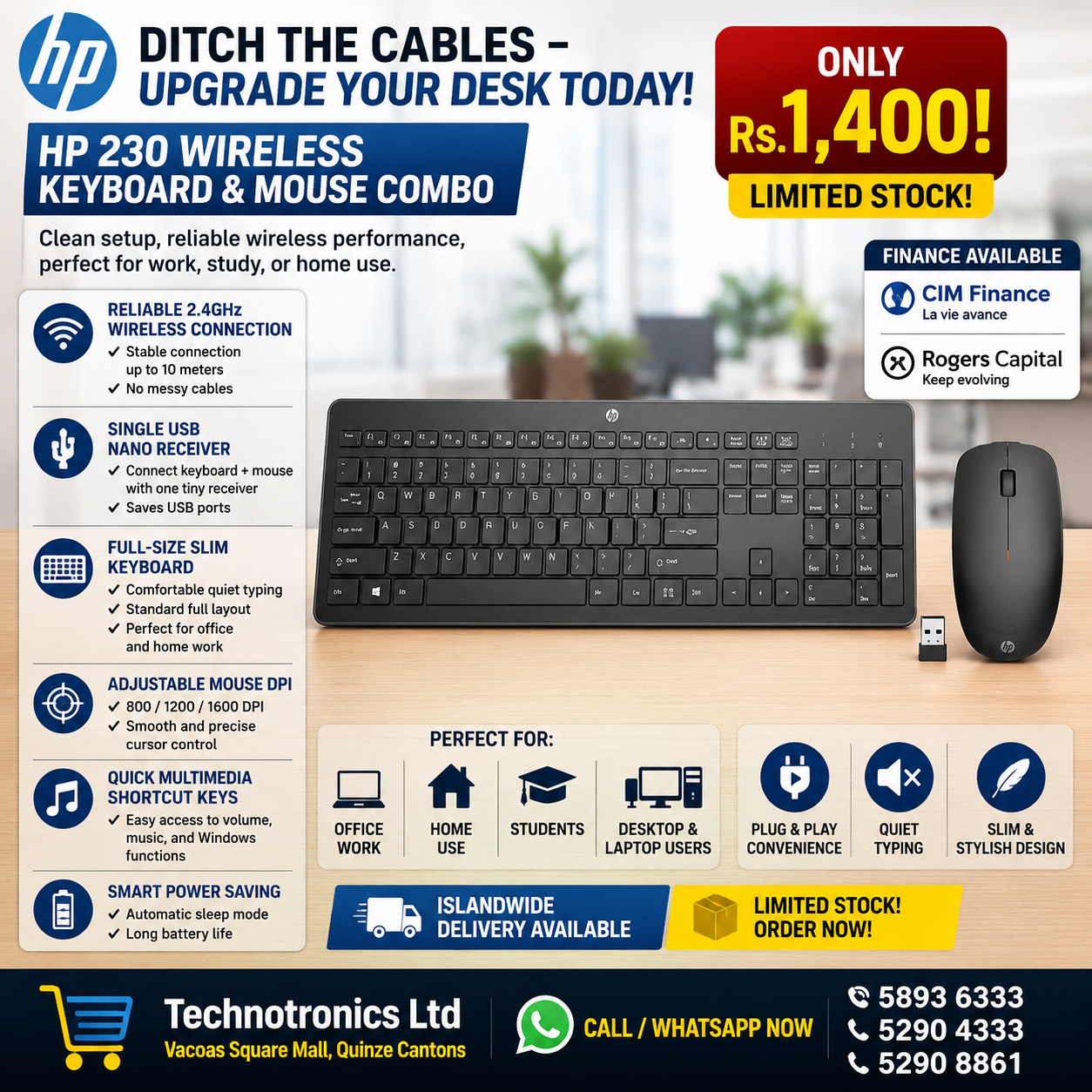 HP 230 Wireless Keyboard & Mouse Combo
