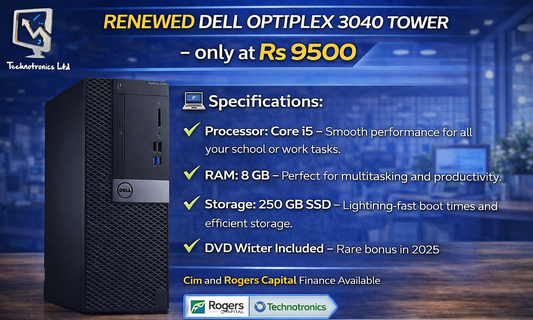Dell Optiplex 3040 Tower | Processor: Core i5 | RAM: 8 GB | Storage: 250 GB SSD