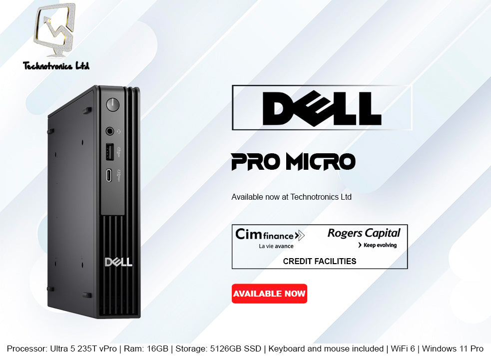 Dell Pro Micro | Processor: Ultra 5 235T vPro | Ram: 16GB | Storage: 512 GB SSD