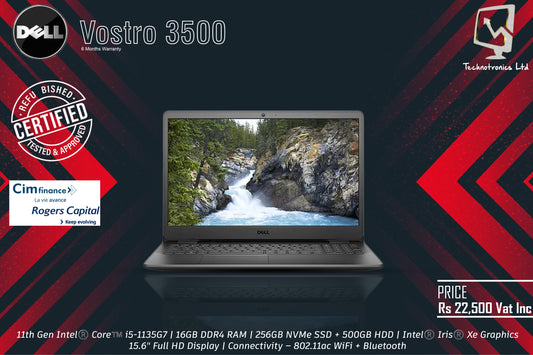 Dell Vostro 3500 | Core™️ i5-1135G7 | 16GB DDR4 RAM | 256GB NVMe SSD + 500GB HDD | Intel®️ Iris®️ Xe Graphics