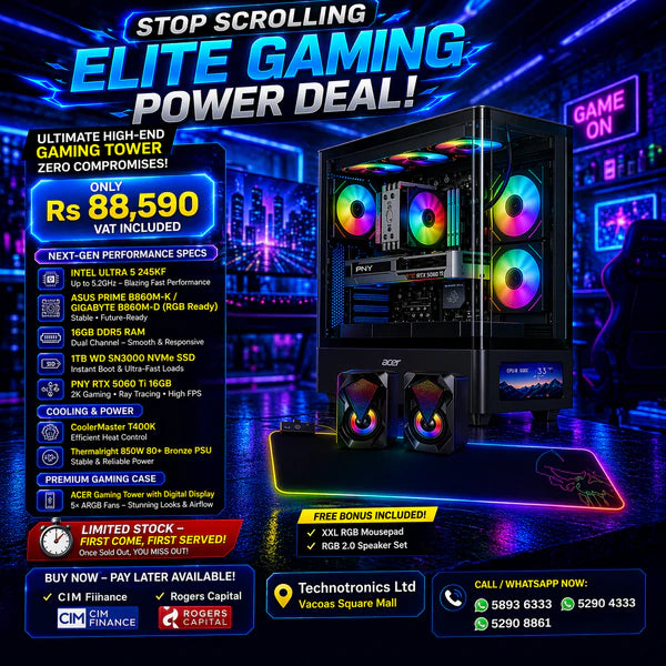 ACER GAMING TOWER Core Ultra 5 245KF| 16GB DDR5 RAM |1TB WD SN3000 NVMe SSD|RTX 5060TI