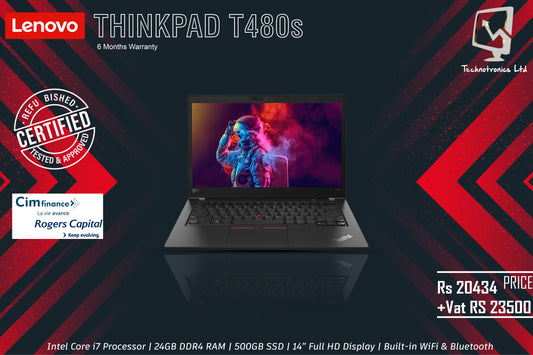 Lenovo ThinkPad T480 | Intel Core i5Processor | 32GB DDR4 RAM | 500GB SSD