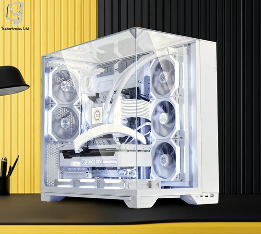 Lian Li 011 Vision Compact WT | Processor: Intel Core Ultra 7 265KF | Motherboard: Asus ROG STRIX B860-G GAMING WIFI | Graphics: PNY RTX 5070 12GB Storage: Kioxia 2TB NVMe | Memory: 32GB Teams RGB DDR5