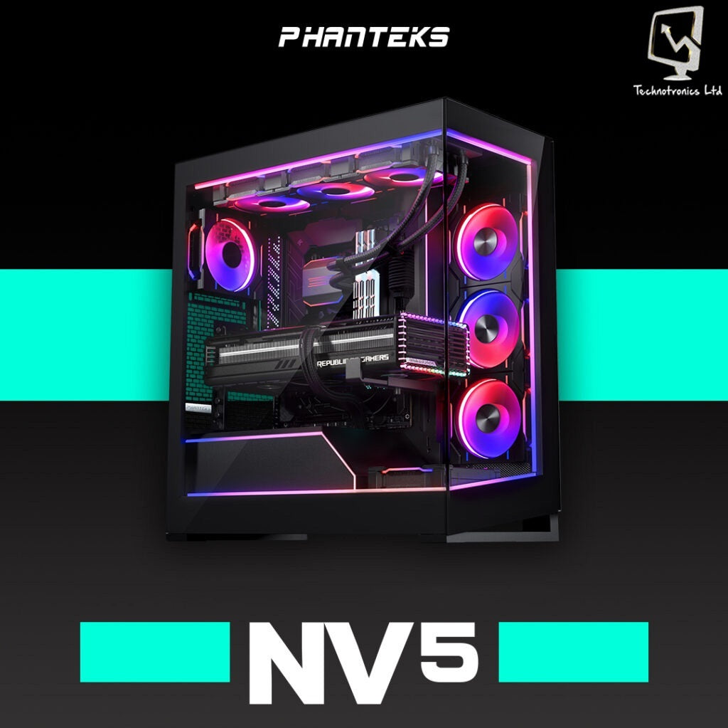 Phanteks NV5 Tower | Processor: Intel Ultra 7 | RAM: 32GB DDR5 @ 6000MHz | Storage: 1TB NVMe SSD | Graphics: PNY RTX 5070 Triple Fans