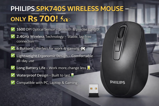 PHILIPS SPK7405 WIRELESS MOUSE β ONLY Rs 700