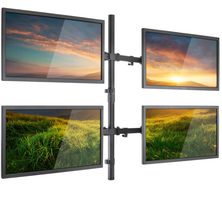Quad Monitor Desk Stand Mount ā Heavy Duty for 4 Screens up to 33 inch.(MA)