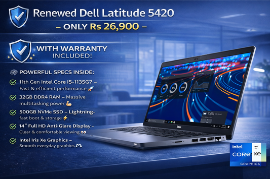 Renewed Dell Latitude 5420 –Core i5 11th gen, 32 GB Ram DDR4, 500 GB nvme