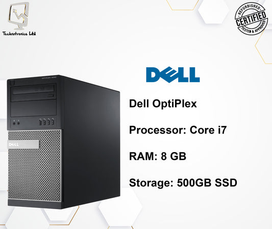 Dell Optiplex | Processor: Core i7 | RAM: 8 GB | Storage: 500 GB SSD