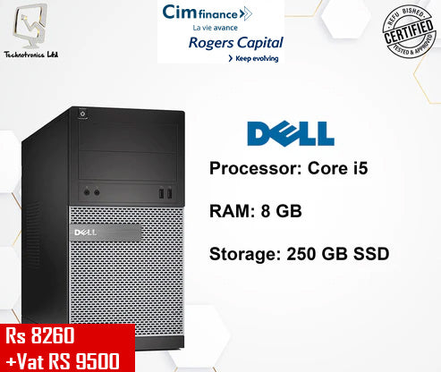 Renewed Dell | Processor: Core i5 | RAM: 8 GB | Storage: 250 GB SSD