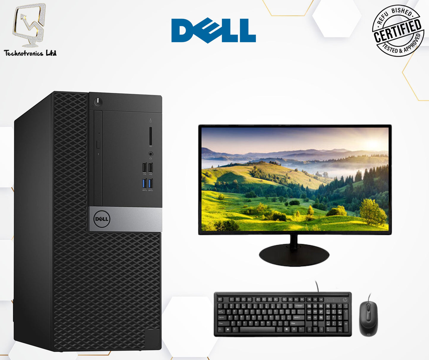 Dell Optiplex 3060 Set | Processor: Core i5 8th Gen | RAM: 8 GB | Storage: 128 GB Nvme+ 500 GB Hard Disk