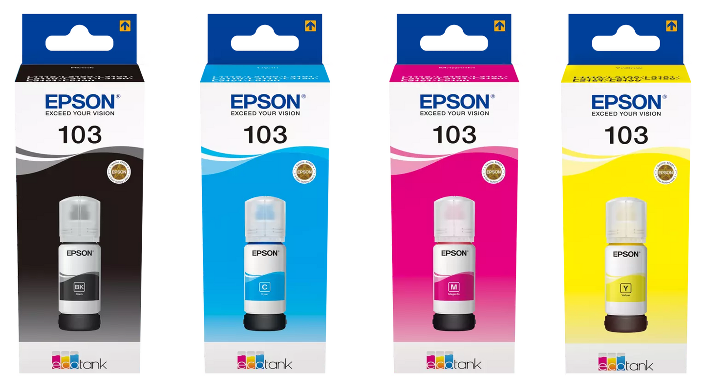 Epson Ink 103 EcoTank Ink Series (103 4 colour ink bottles Inks) INK!