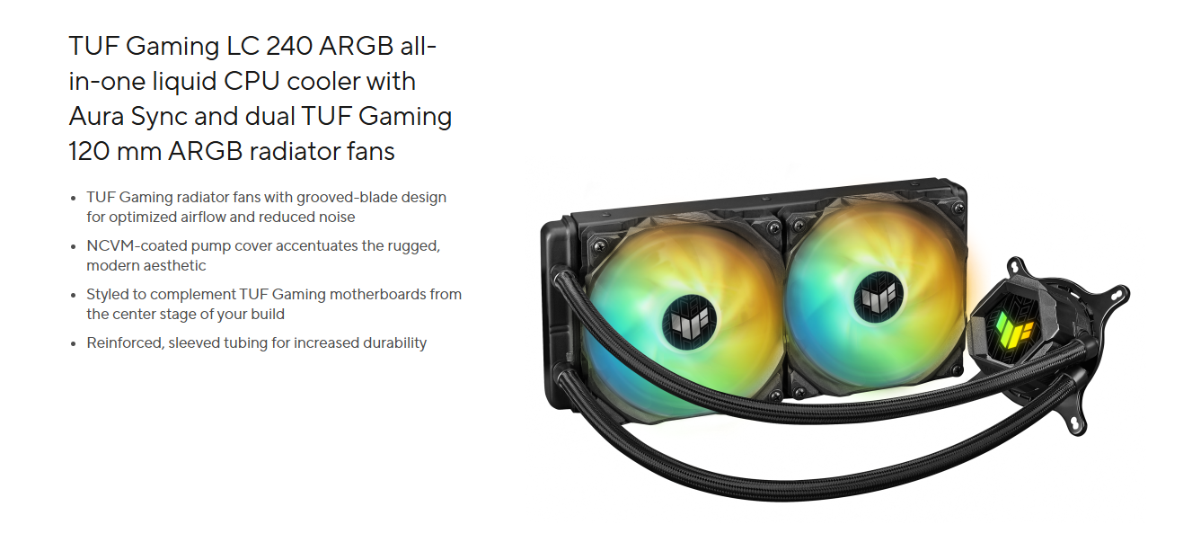 ASUS TUF GAMING LC 240 ARGB – Liquid Cooler for AMD
