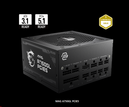 MSI MAG A750GL PCIe5 – 750W 80+ GOLD Power Supply