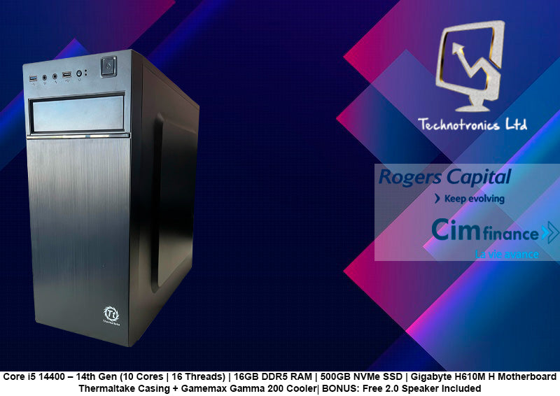 New Thermaltake Working Tower 14th Gen Core i5, 16GB Ram DDR5, 500 GB NVME