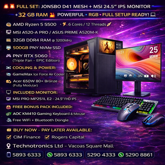 FULL SET: JONSBO D41 MESH + MSI 24.5” IPS MONITOR