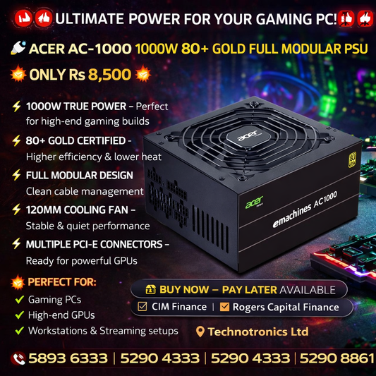 ACER AC-1000 1000W 80+ GOLD FULL MODULAR Power Supply
