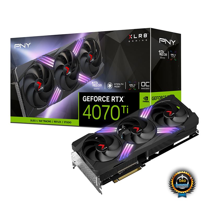 PNY GeForce RTX™ 4070 Ti 12GB XLR8 Gaming VERTO™ EPIC-X RGB Triple Fan DLSS 3