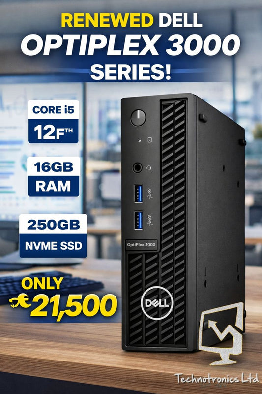 RENEWED DELL OPTIPLEX 3000- Core i5 12 th Gen, 16GB ram ,250GB Nvme