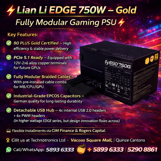 Lian Li EDGE 750W – Gold Fully Modular Gaming PSU